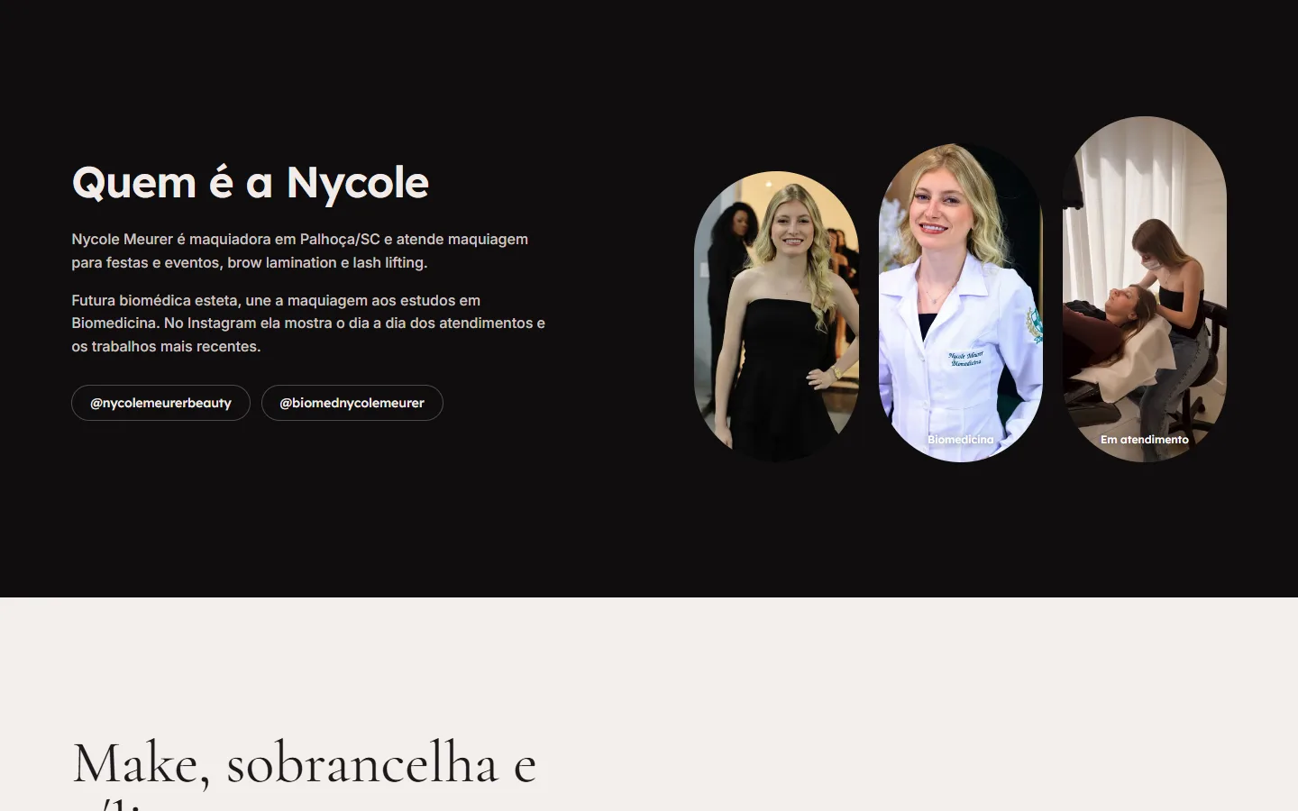 Nycole Meurer Beauty website on a computer